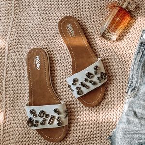 New Target white stone sandals